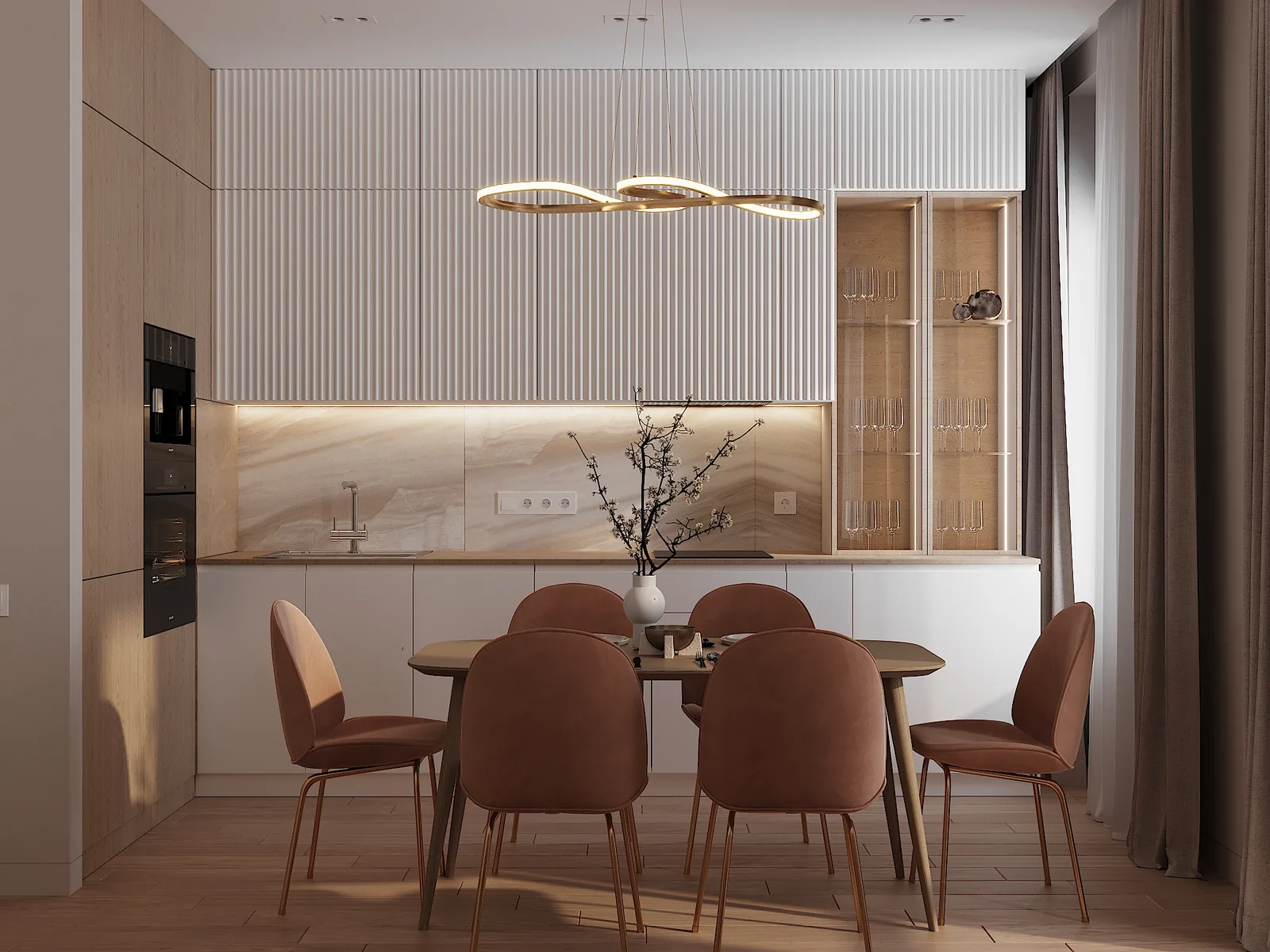 Apartment · 430 sq ft interior design — Terracotta & Oak