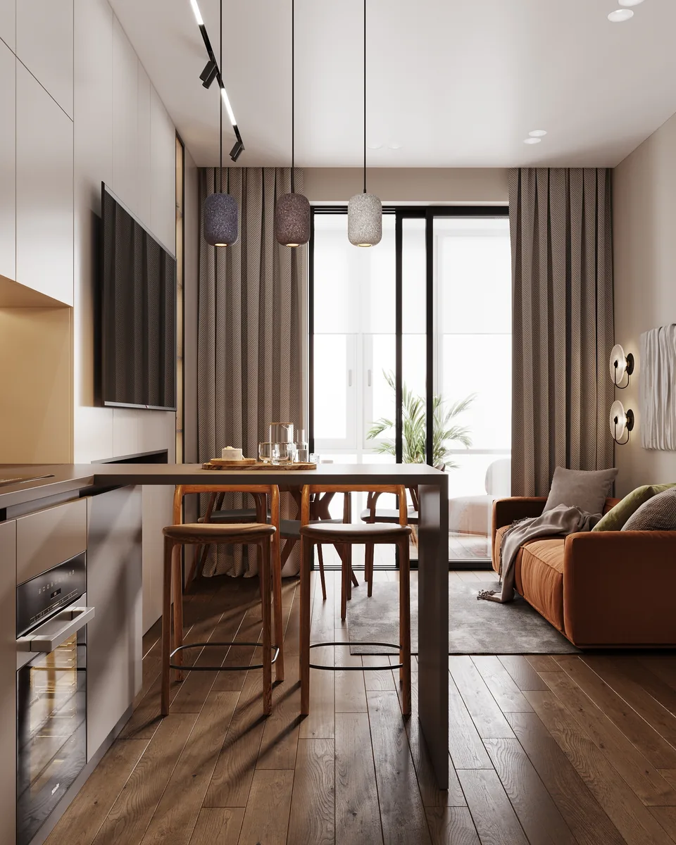 Apartment · 540 sq ft interior design — Rust & Walnut, photo 7 of 22
