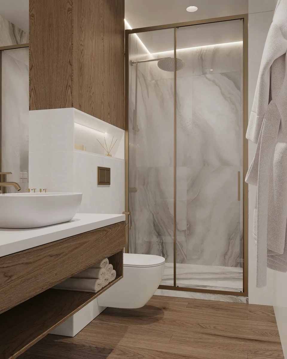 Apartment · 860 sq ft interior design — Champagne Marble, photo 1 of 16
