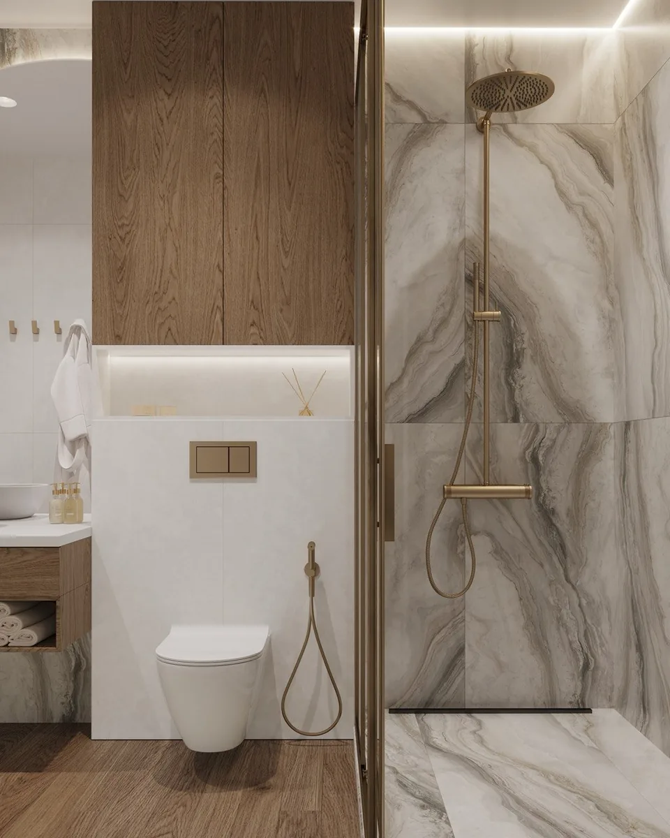 Apartment · 860 sq ft interior design — Champagne Marble, photo 3 of 16