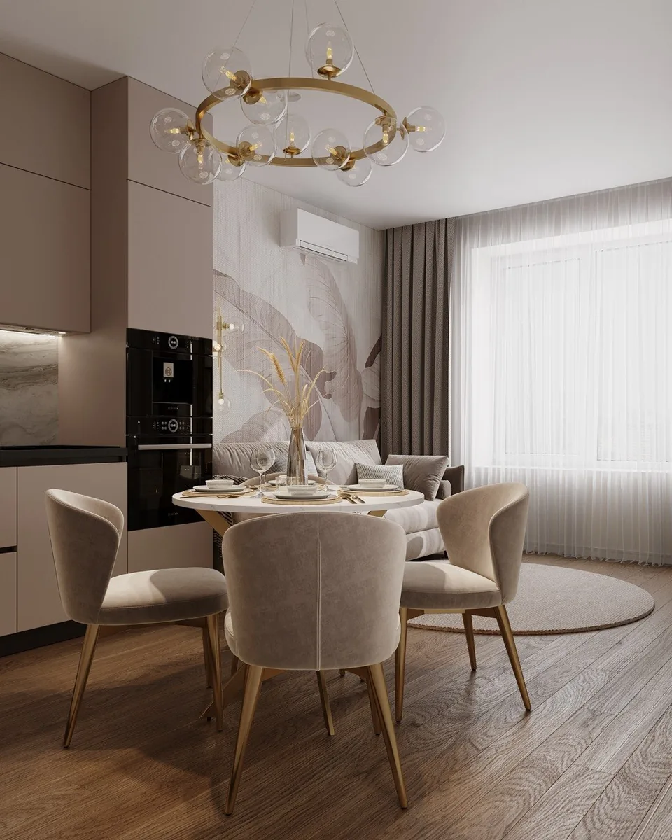 Apartment · 860 sq ft interior design — Champagne Marble, photo 8 of 16