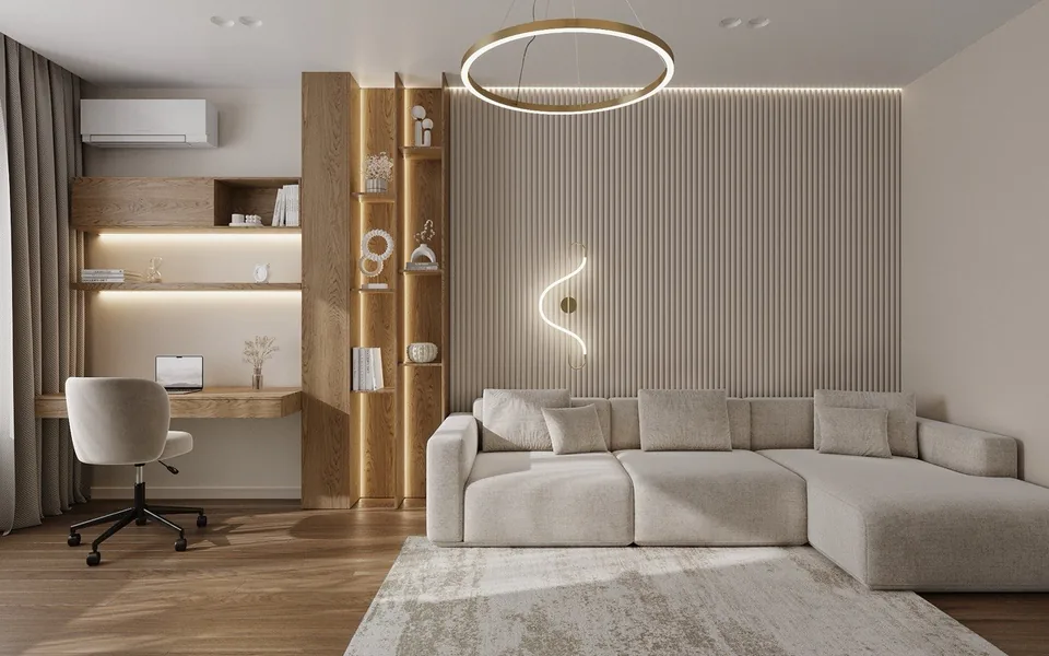 Apartment · 860 sq ft interior design — Champagne Marble, photo 9 of 16