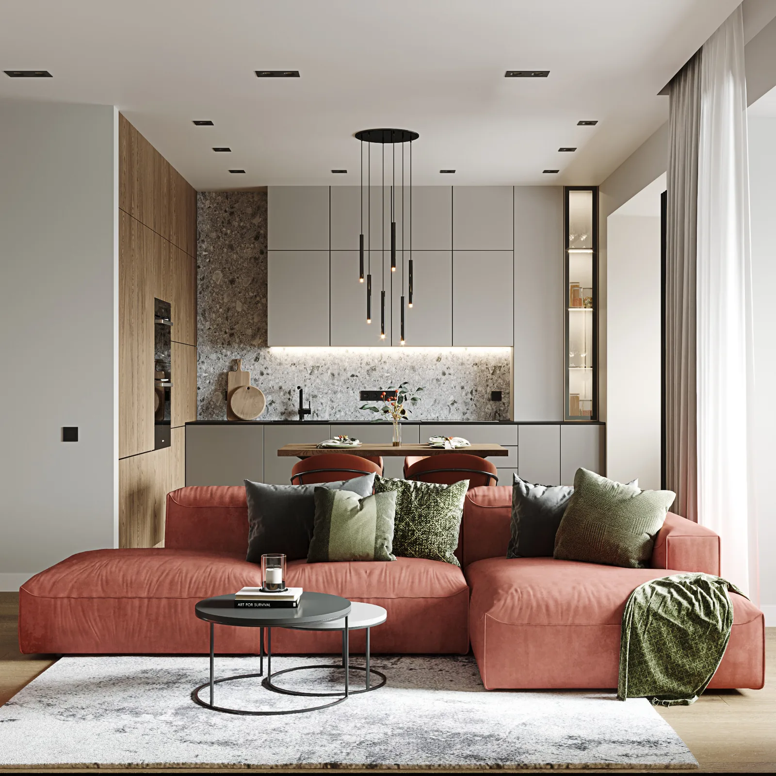 Apartment · 970 sq ft interior design — Coral & Sage